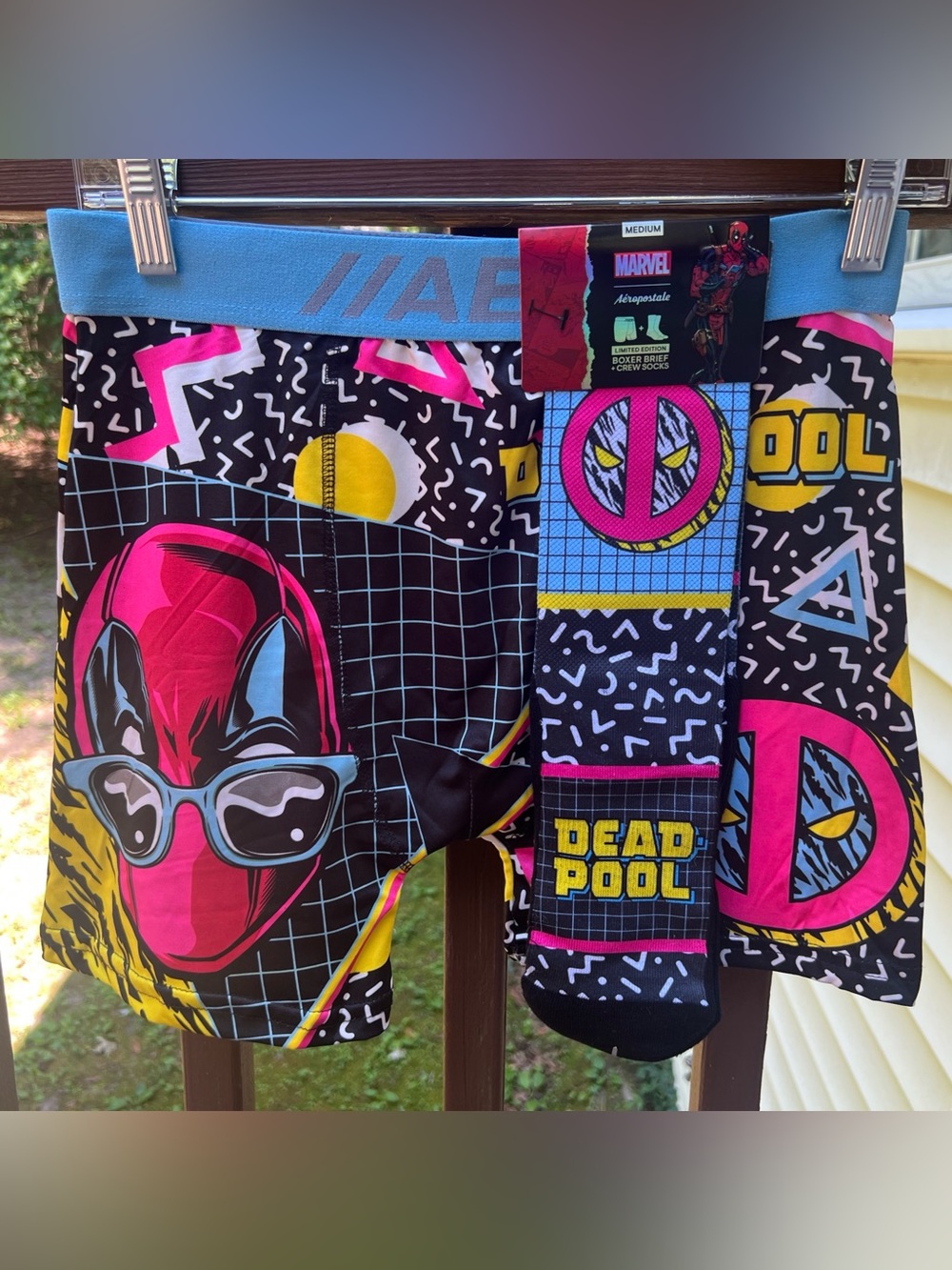 Aeropostale Marvel Deadpool Limited Edition Boxer Brief & Crew Socks Men’s|Sz:M